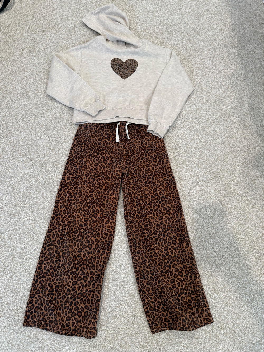 Crew cuts top & Old Navy Leopard Print Pants